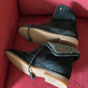 Hush Puppies brand Suede booties.